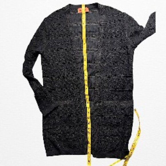 Vintage Missoni Black Zig Zag Chevron Open Front Cardigan Sweater Size 6 - Picture 7 of 15